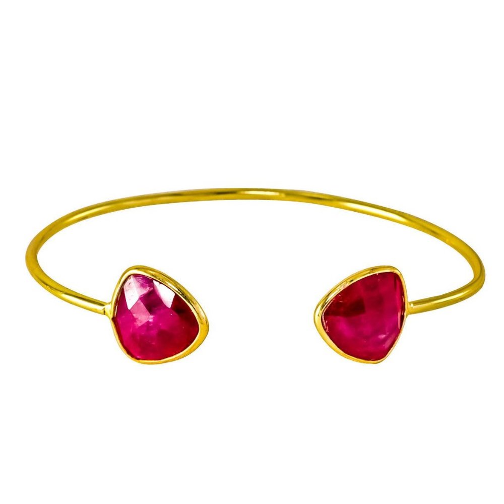 Dyed Ruby Sterling Silver Women Bangle